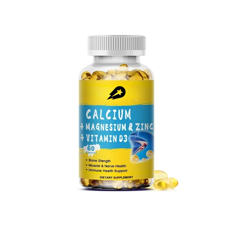 

Calcium Magnesium Zinc Vitamin D3 - for Muscle, Bone, Joint, Nervous Immune System Health Capsules | Non-GMO | Gluten Free