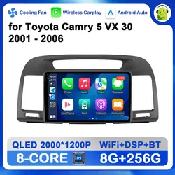 Sistema operativo Android per Toyota Camry 5 VX 30 2001 - 2006 GPS Navi Autoradio Lettore multimediale Wireless Carplay BT 4G DSP Unità principale stereo