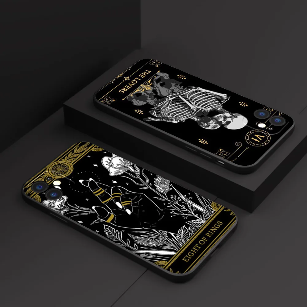 SK119 Moon Tarot Card Divine Skull Phone Soft Case for Samsung Galaxy S20 S21 S22 S23 S24 Fe Plus Ultra Lite