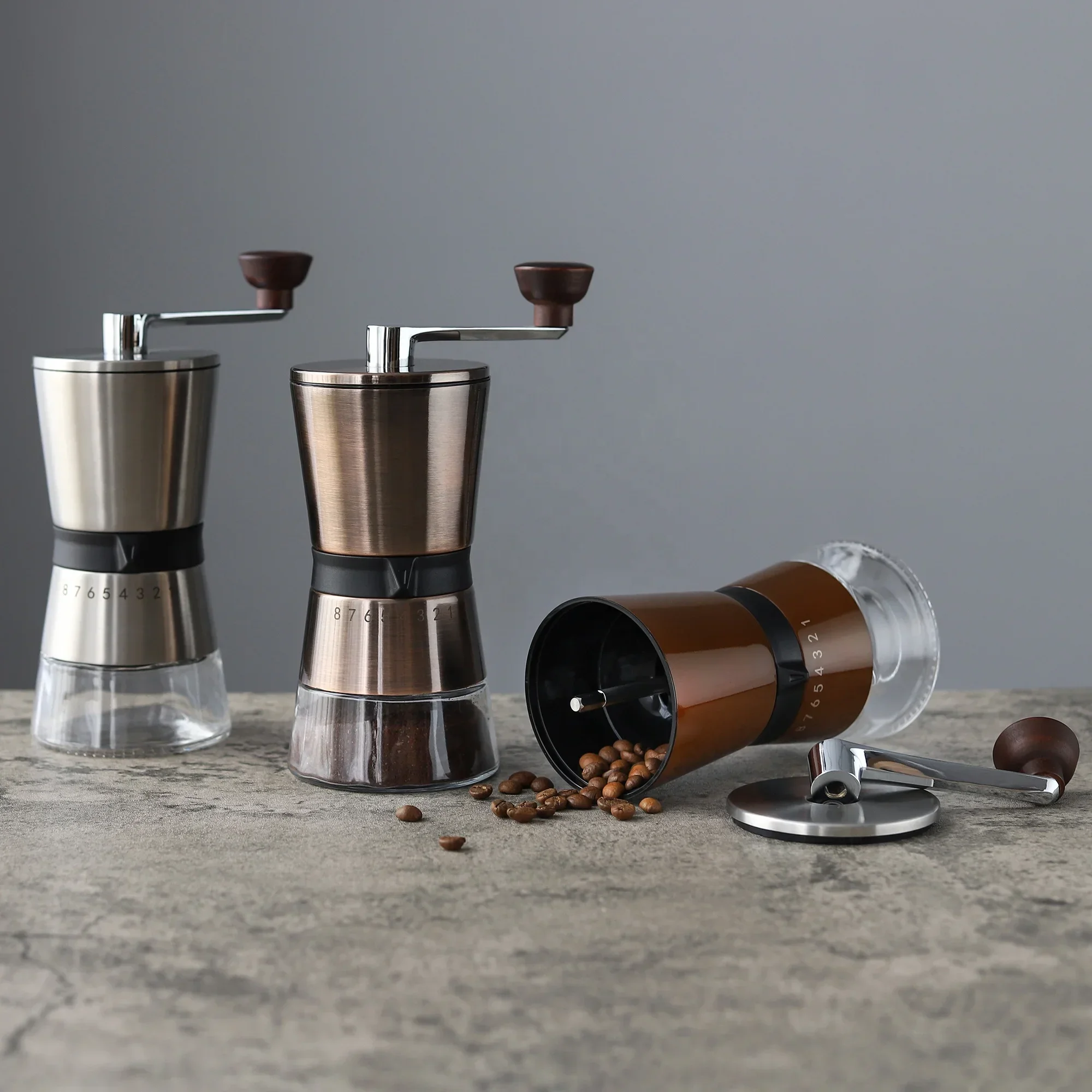 High Quality Kitchen Gadgets Coffee & Tea Tools Coffee Bean Hand Manual Burr Coffee Grinder for Household