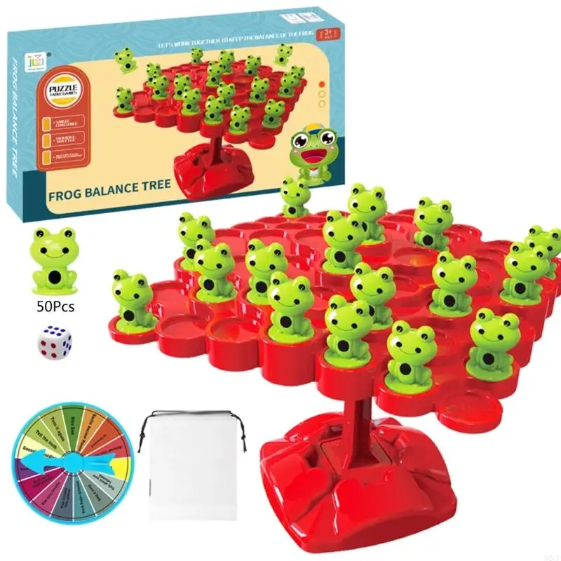 

62CF Math Learning Tree Game Preschool Stem Educational Toy with Frogs for Kids Ages 3+ Years Old