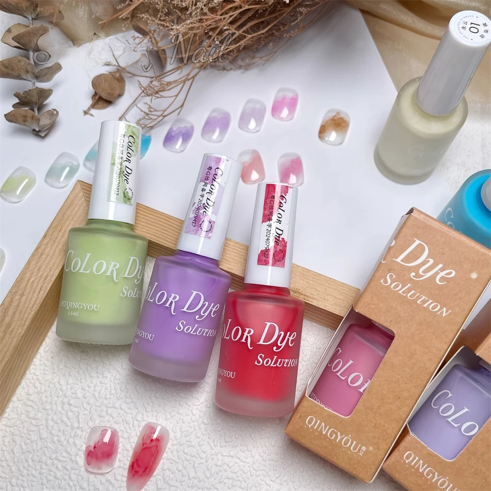 

15ml Blooming Nail Gel Polish Marble Watercolor Ink DIY Flower Design Smudge Spreading UV LED Soak Off Manicure Painting Varnish