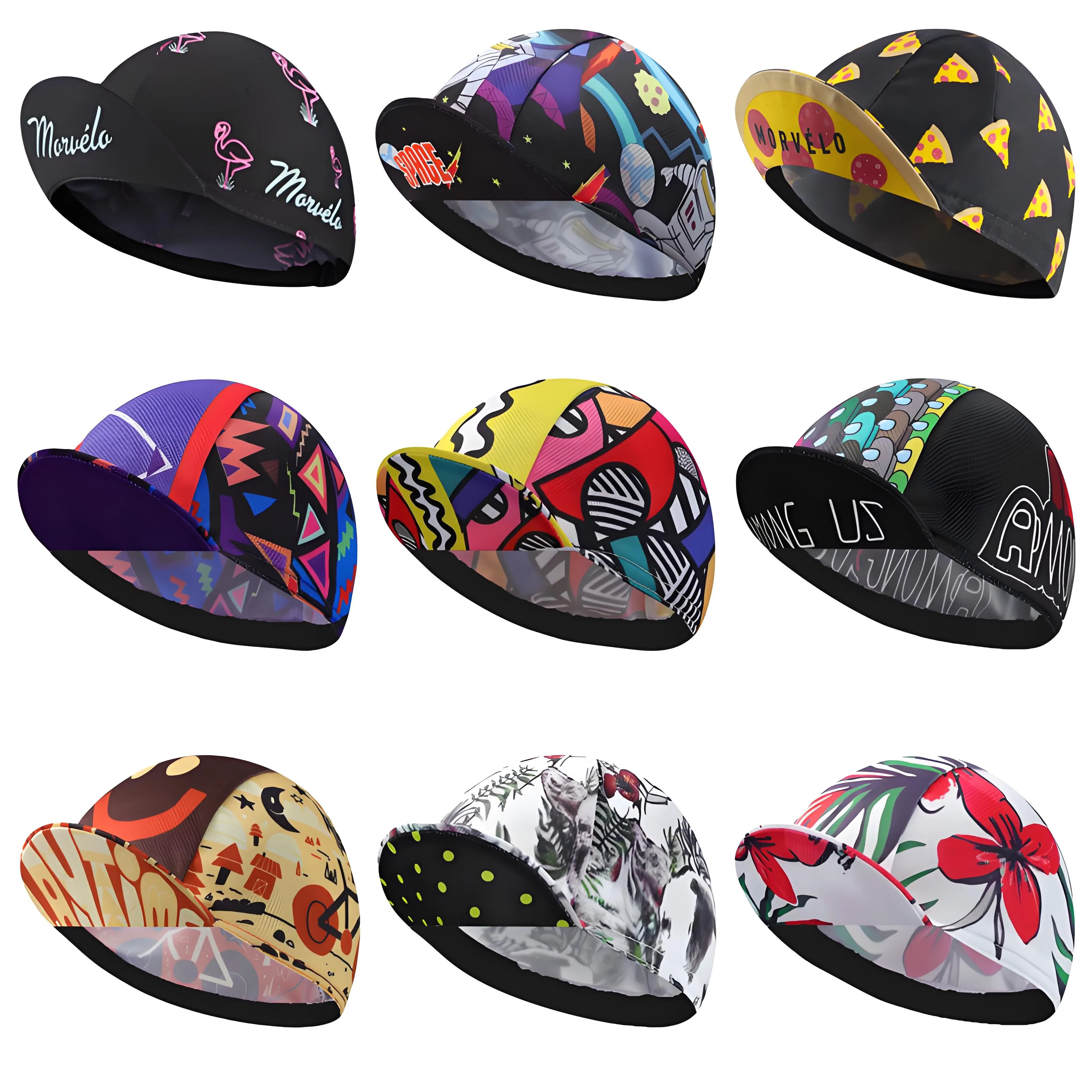 New men's and women's Cycling hat, Breathable and Sweat absorbing Graffiti Watermelon Flower hat in Summer