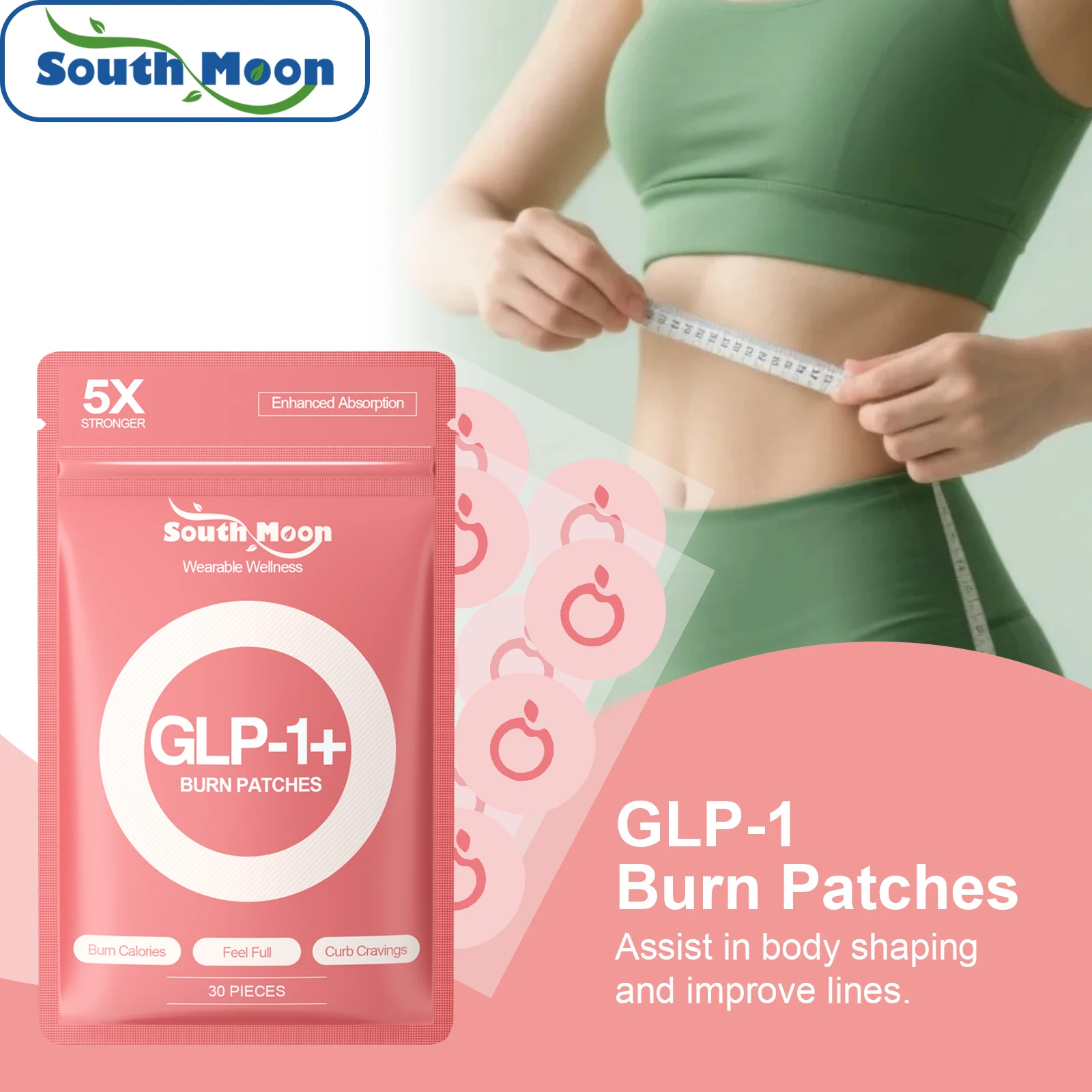

GLP-1 Slimming Care Patches Body Shaping Firming Skin Enhanced Fat Burner Metabolism Support Appetite Control Weight Loss Patch