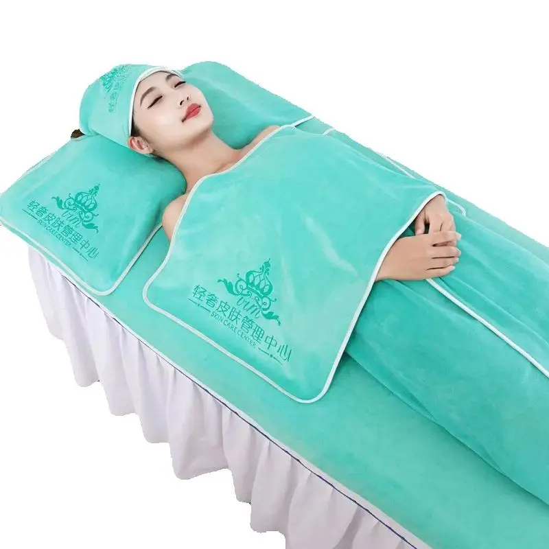 

Towels for beauty salons Embroidery Customized LOGO Microfiber Towel for Beauty Clinic Bed towels Skin management towels