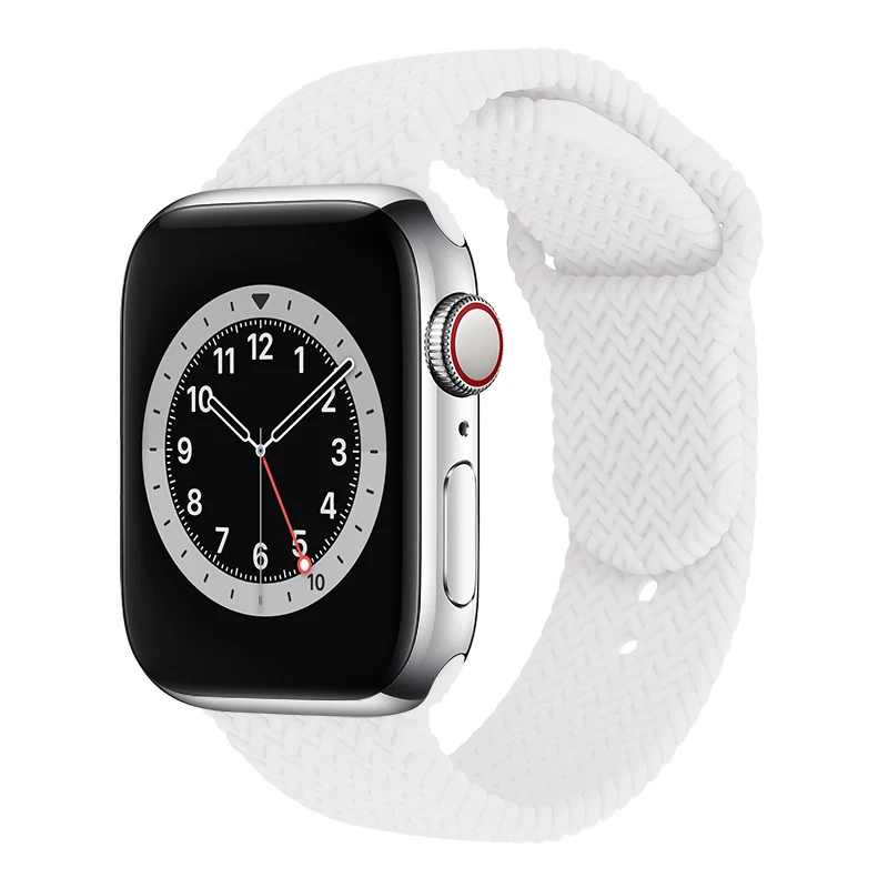 Sport Strap For Apple Watch Band 44mm 40mm 45mm 41mm 38mm 42mm Braided Veins Silicone Bracelet Correa iWatch Series 7 3 4 5 SE 6