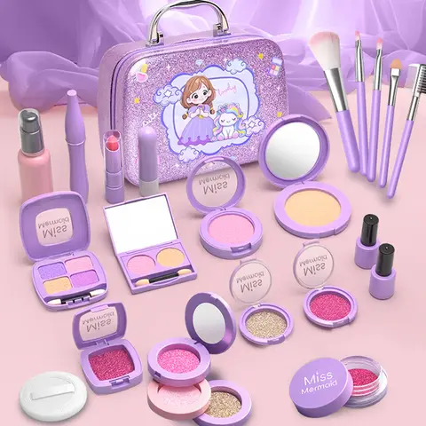Kids Toys Simulation Cosmetics Set Pretend Makeup Toys Girls Play House Simulation Make up Educational Toys for Girls Fun Game