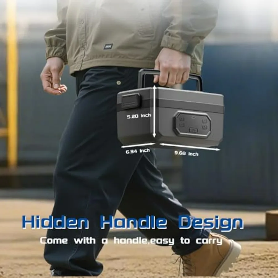 صندوق غداء كهربائي للبالغين - صندوق غداء كهربائي لاسلكي سعة 1.6 لتر بقدرة 24000 مللي أمبير في الساعة يعمل بالبطارية، تسخين 5 جوانب وحجز ذكي #6