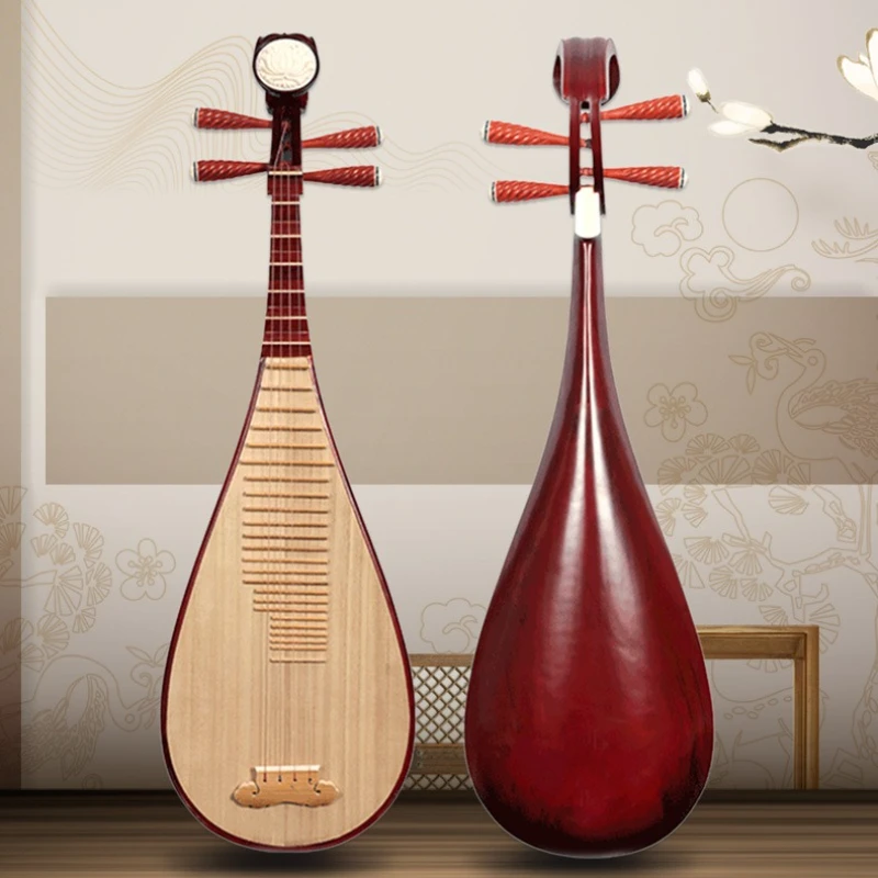 Wooden Pipa Professional Performance Lute Children's Adult Practice Pipa Handmade ChineseTraditional String Musical Instruments