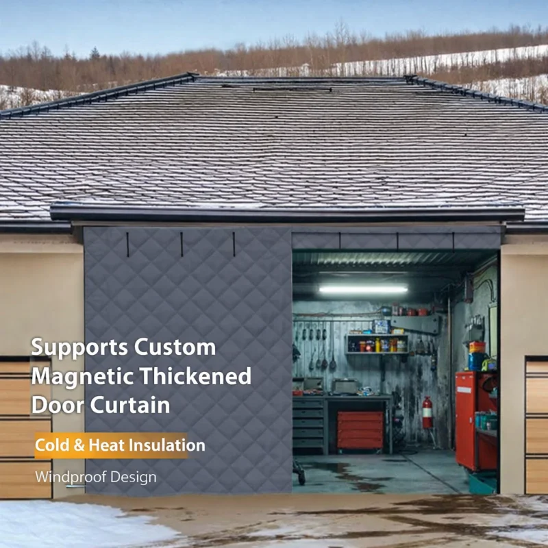 Garage Door Screen for Winter Insulation Kit Magnetic Thermal Insulated Door Curtain with Oxford Fabric Magnetic Self-absorption
