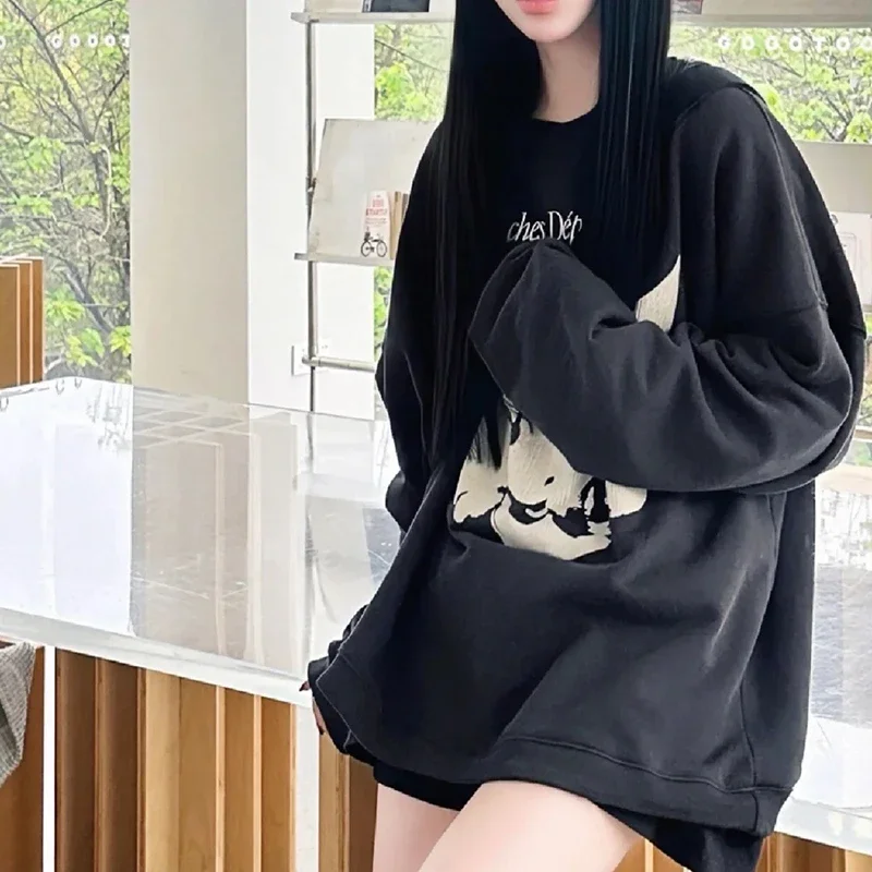 

2024 SS Men's and Women's ERD Melancholic Rich Second Generation Vintage Washed Face Printed Short Wide Hoodie