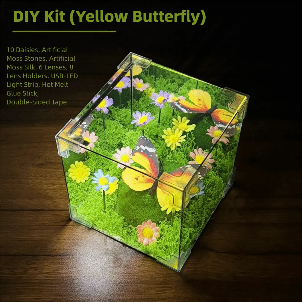 DIY Night Light Lamp Unfinished Products Handmade Mini Night Light Materials Plug-And-Play Square-shaped Lights Home Decoration