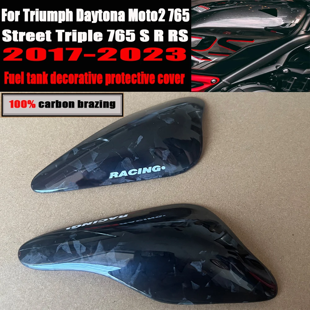 100% Pure 3K Carbon Fiber For Triumph Daytona Moto2 765 / Street Triple 765 S R RS 2017-2023 Carbon Fibre Tank / Tail Sliders