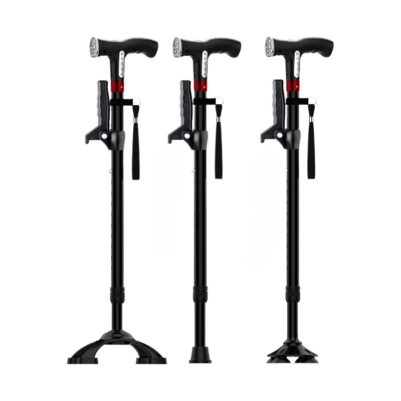 

Elderly crutches non-slip portable multi-functional light cane intelligent alarm elderly aluminum alloy telescopic cane