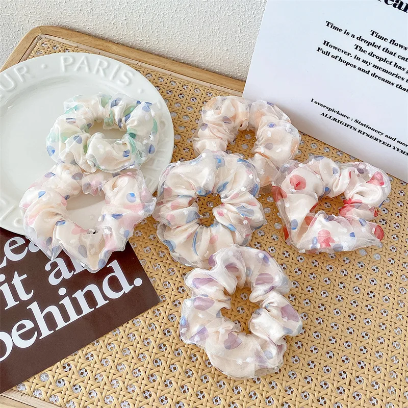 1Pc Mały 10-12cm Tkanina tulipan Kwiat róży Elastyczna opaska do włosów Moda Wiązanie Pierścionek do włosów Lina Mori Girl Departament Śliczny nakrycie głowy