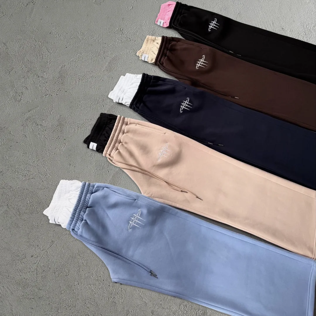 

Retro American Street Hip Hop Loose Fit Double Waist Head Pants for Couples Four Seasons Wear Fake Two-Piece Sanitary Pants