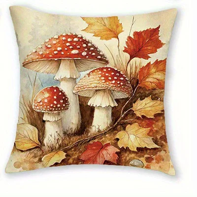 ديكور المنزل الخريف تحت عنوان الثعلب والقرع والفانوس والفطر وسادة تغطي نمط غطاء الوسادة مناسبة لسيارة غرفة نوم أريكة