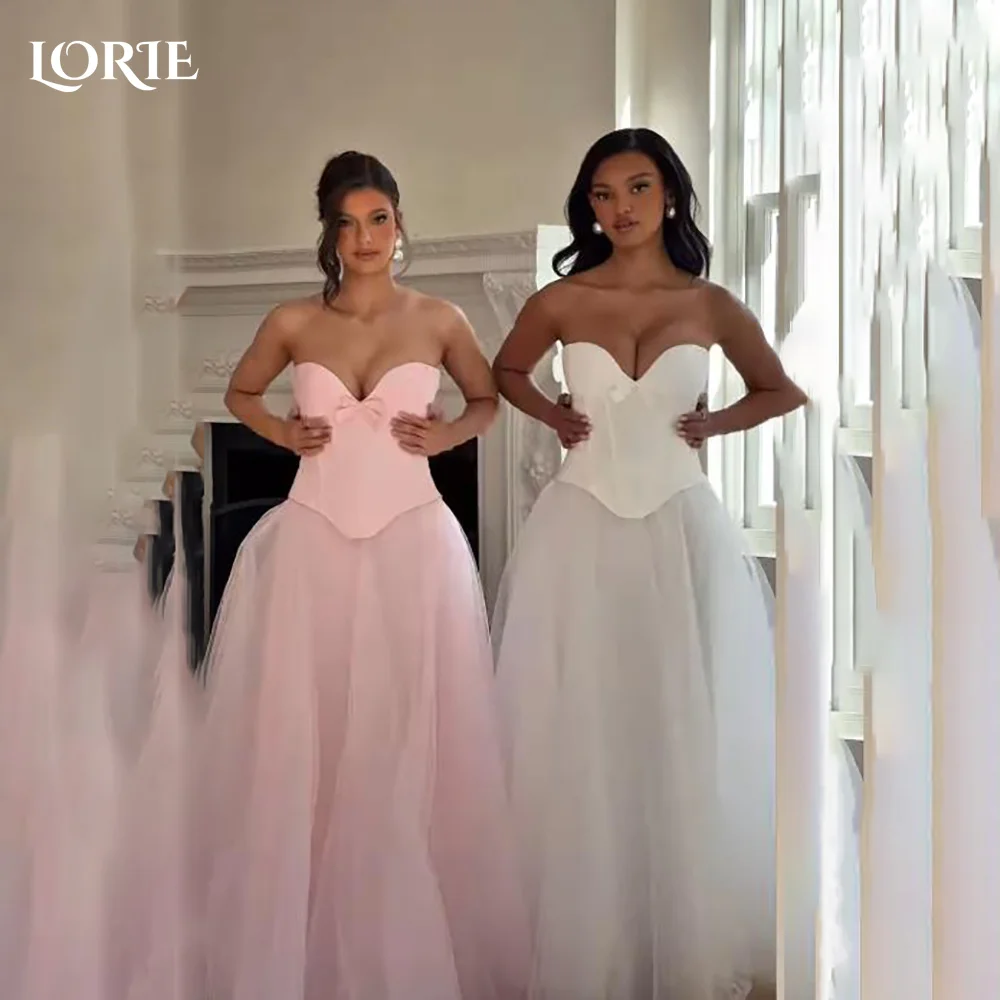 

LORIE Pink Saudi Evening Dresses Elegant Corset Ruched A-Line Pleats Princess Prom Gown Shiny Party Dresses Customized Club Gown