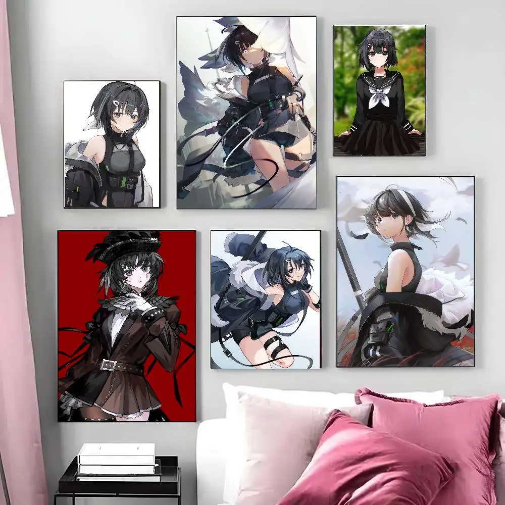 La Pluma Game Arknights Poster Art Sticky Wall Waterproof Home Living Room Bedroom Bar Aesthetic Decoration