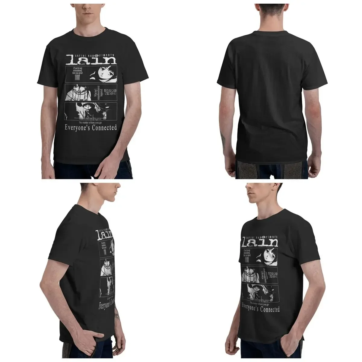 Serial Experiments Lain 100% Cotton T-Shirt Men'sOversized T Shirts Men Round Neck Short Sleeve S-6XL
