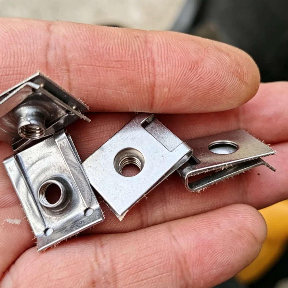 10Pcs M4 M5 M6 M8 U‑Type Reed Nuts Spring Steel Thread Speed Clip Nuts Fasteners For Car Motorcycle Scooter ATV Moped