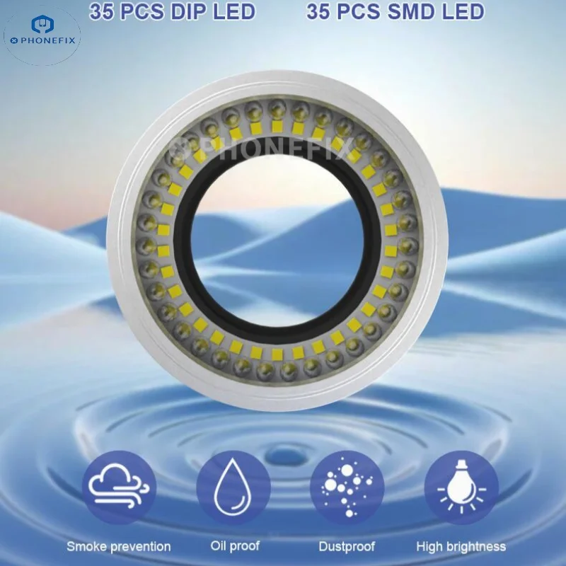 Imagem -02 - Mecânico Fx01 Microscópio Ajustável Polarizado Anel de Luz Brilho Fonte Led Não-reflexo para Acessórios de Iluminação de Microscópio