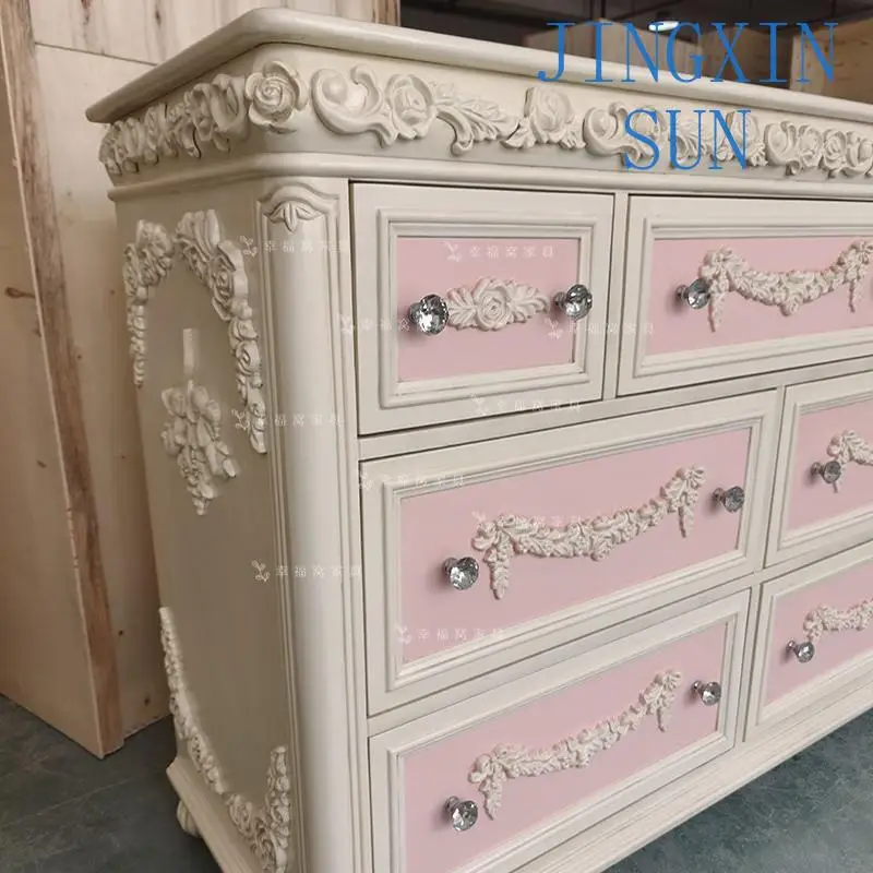 Small-Sized Chest Cabinet for Living Room Bedroom European Childrens Storage Locker for Indoor Use Furniture Organizer