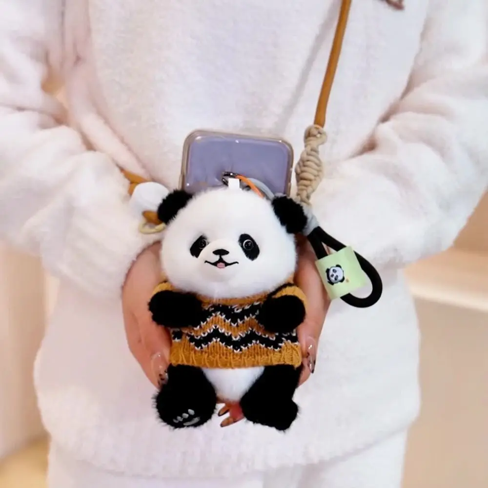 Jouet en peluche Panda Hanfu en soie, porte-clés de Style chinois, pendentif Panda en peluche, oreiller doux, jouets animaux en peluche de dessin animé, cadeau de noël