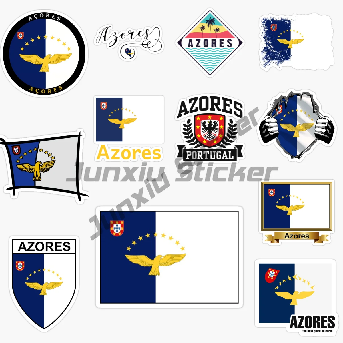 Azores Portugal Flag National Emblem Scenic Tourism Car Sticker Waterproof Self-Adhesive Motorcycle Bumper Car Accessories Decal
