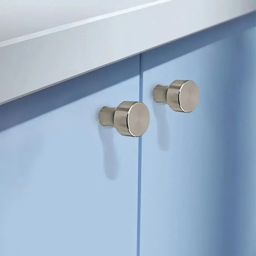 Bouton de tiroir d'armoire moleté Simple, rond doré, poignée de porte Portable à trou unique pour la maison