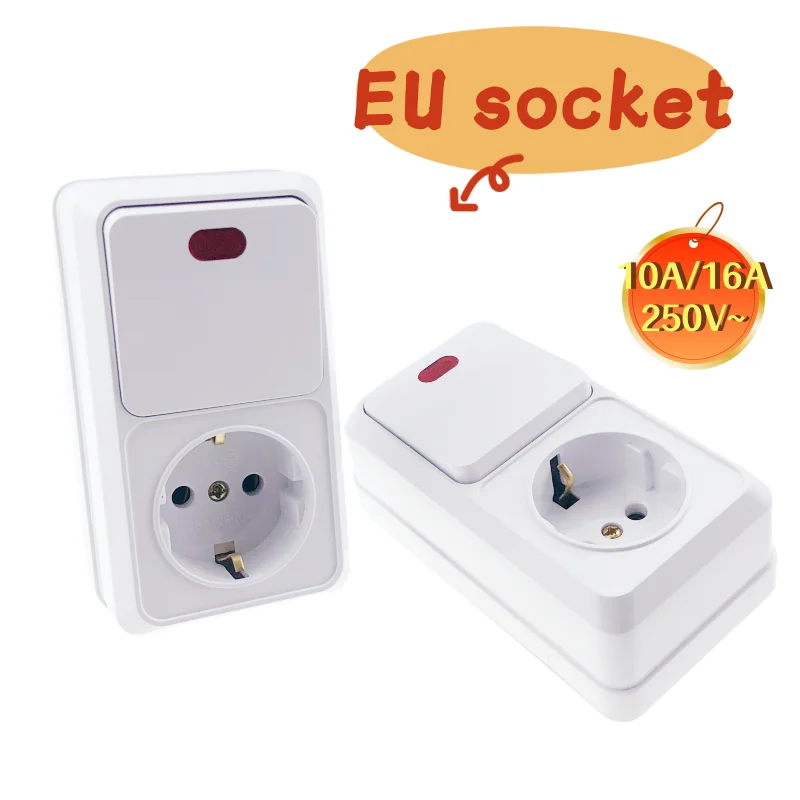 Switch Light Vertical Multi-Position One Open With Light Floor Plug Wall European Style Socket