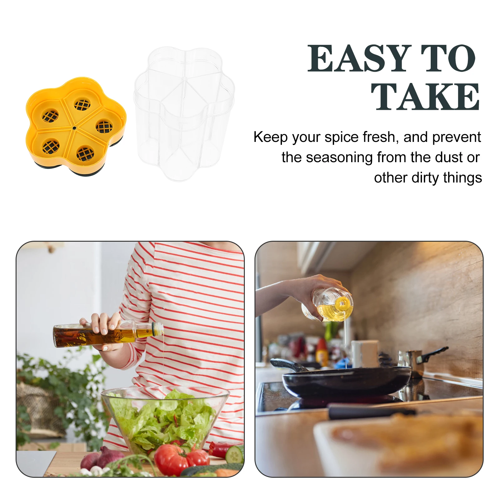 

Spice Jar Condiment Container Multi Compartment Seasoning Box Household Kitchen Storage Lightweight Easy