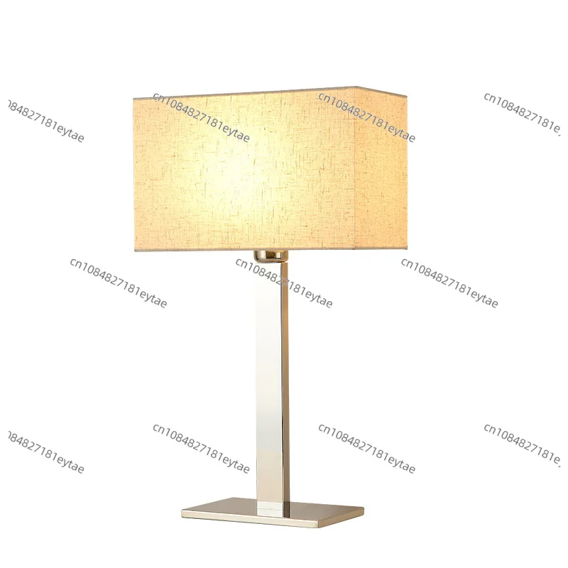 Postmodern Simple Metal Floor Lamp Study Fabric Lampshade Reading Night Table Lights Office Bedsides LED Illumination