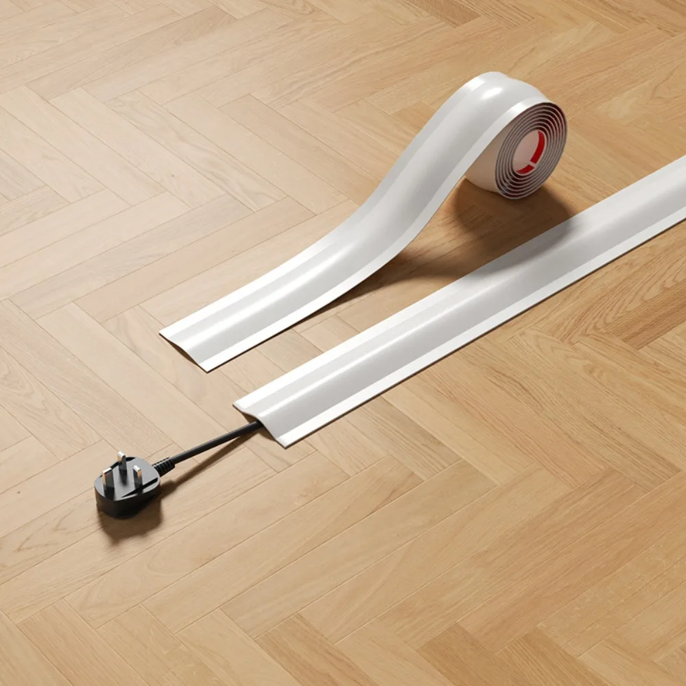 High Quality Soft Cord Cover Durable Flexible Floor Cable Cover Self-Adhesive Cable Management Cord Hider Indoor