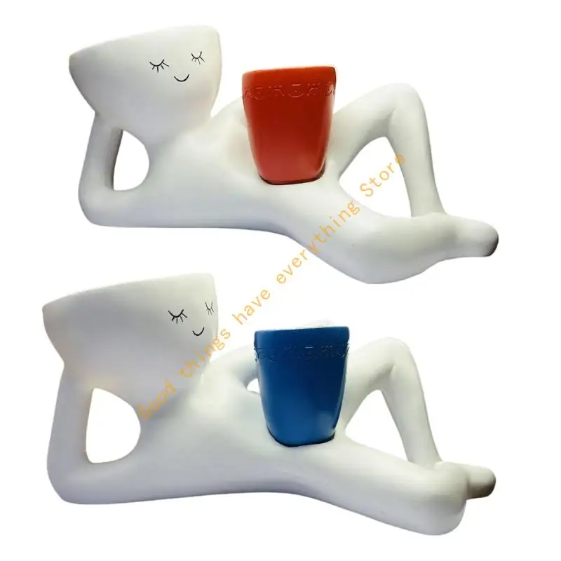 

Creative Desktop Planter Resin Flowerpot Decoration For Miniature Indoor Garden 55KF