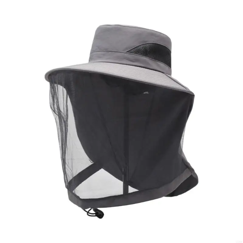 MultiPurpose Outdoor Sun Cap With Insect Proof Head Net Fisherman Hat For Camping And Fishing Beekeeping Y166