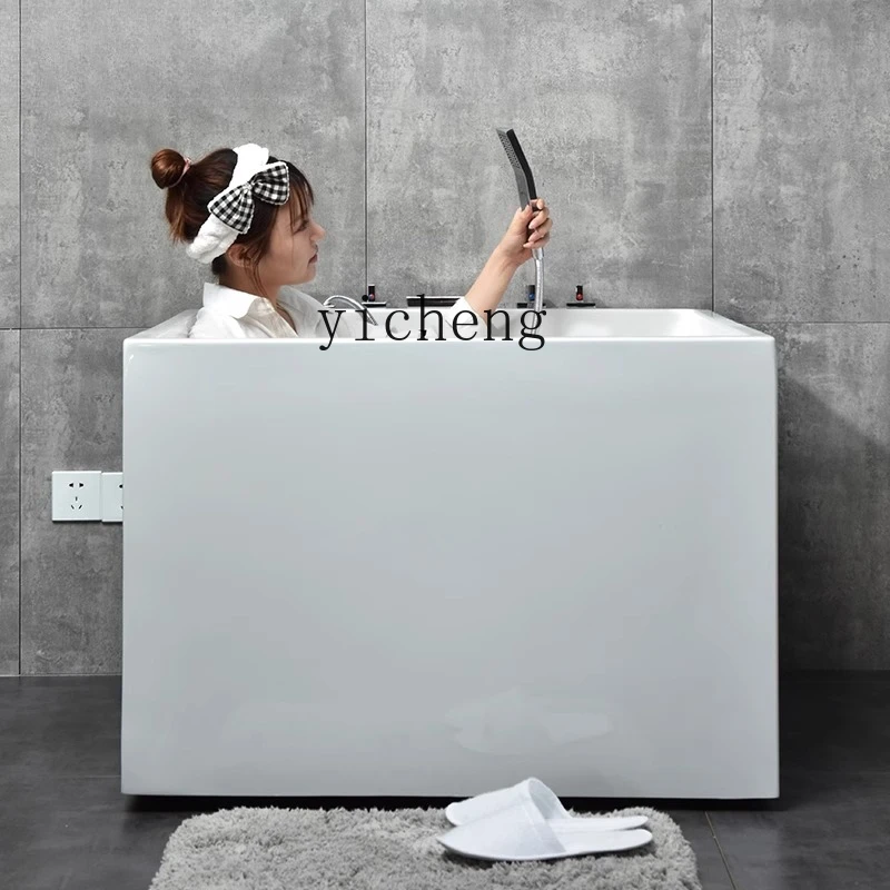 W31- Square Bathtub Mini Small Unit Independent Deep Sitting Soak Double Household Adult Bathtub