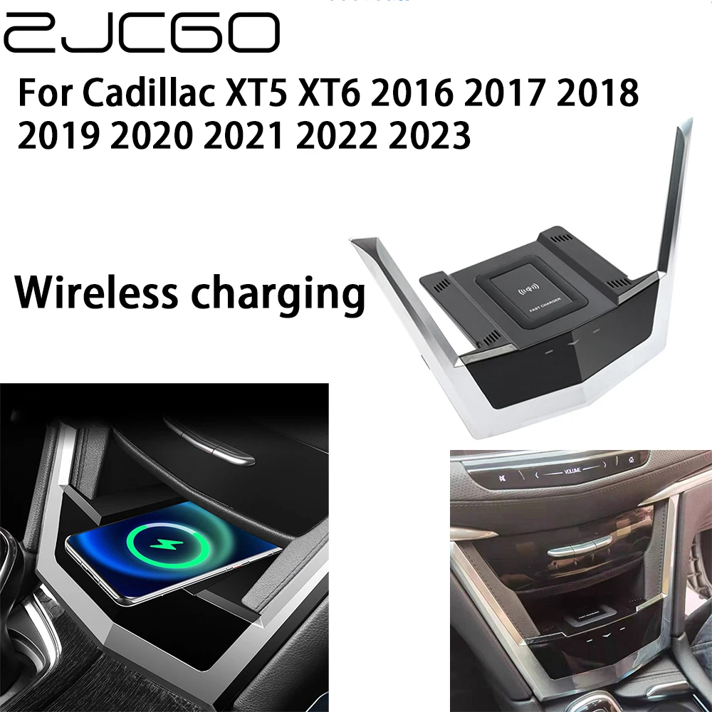 

ZJCGO 15W Car QI Mobile Phone Fast Charging Wireless Charger for Cadillac XT5 XT6 2016 2017 2018 2019 2020 2021 2022 2023