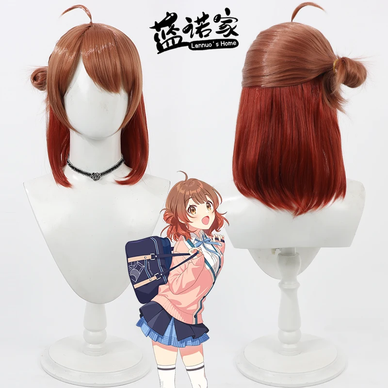 Peluca de Cosplay de Anime Gakuen IDOLM @ STER Hanami Ume, pelo sintético resistente al calor, juego de rol para fiesta de Halloween