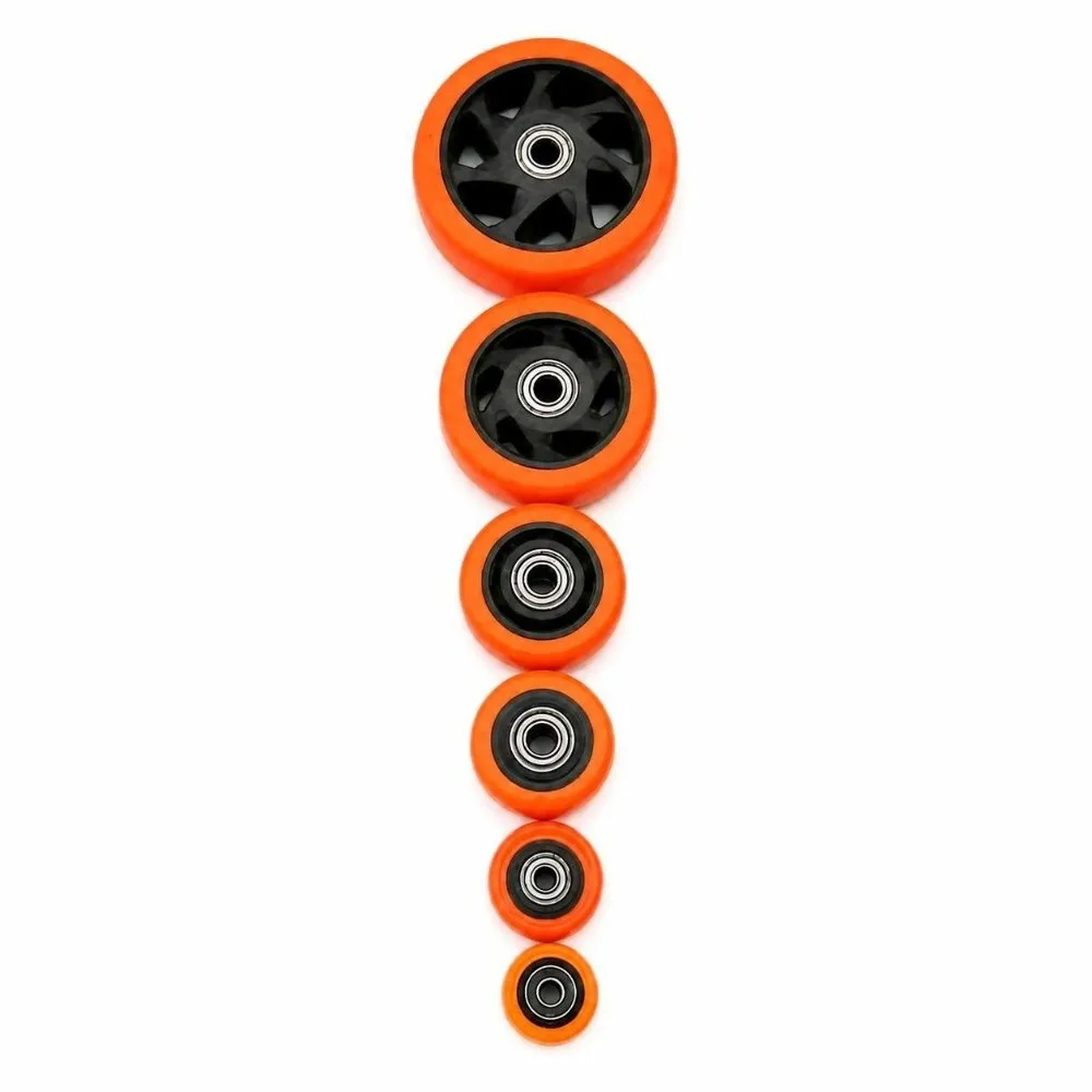 Double Bearings Caster Wheel High Load Capacity Wear Resistance Replacement Wheel Orange Roller Wheel Heavy Duty Application