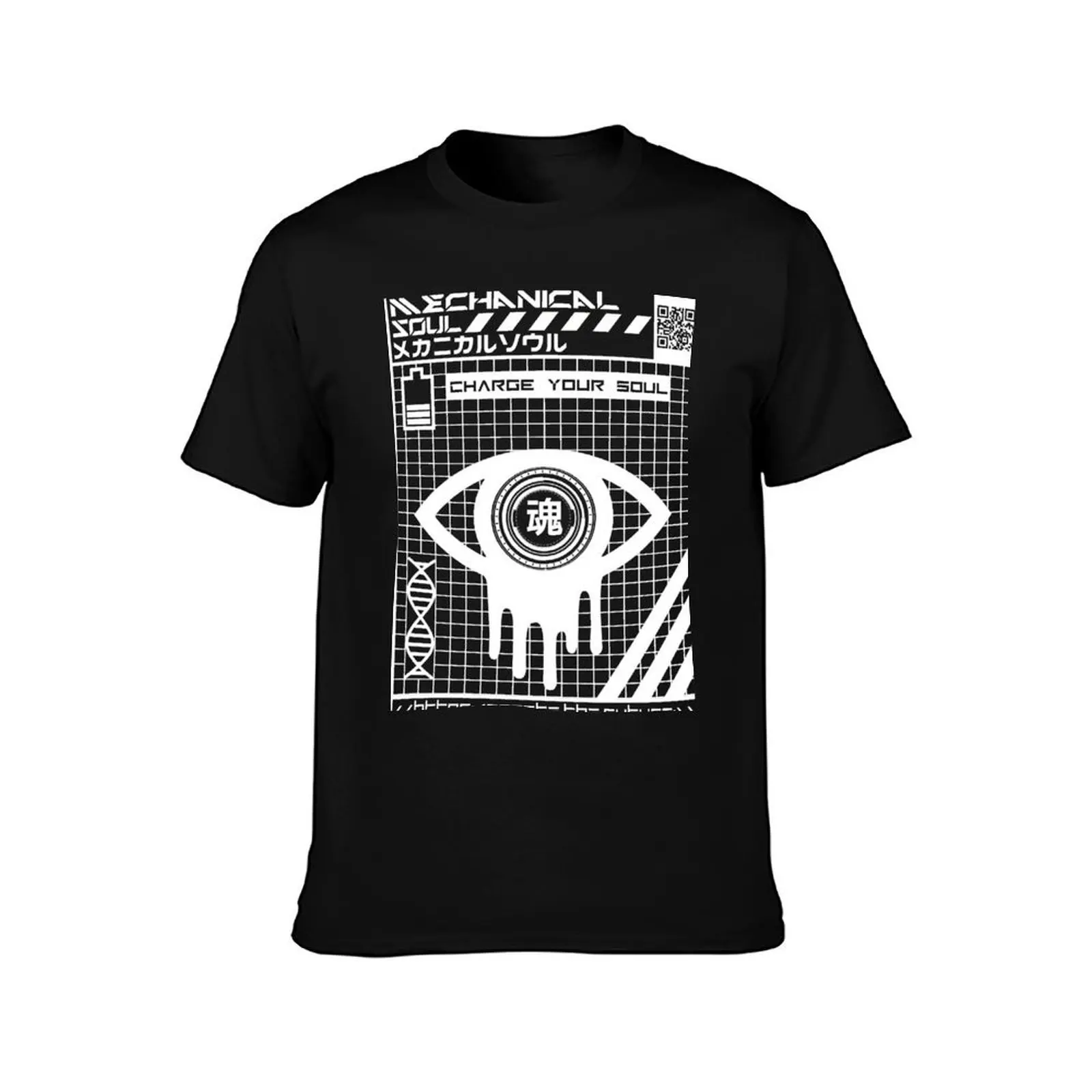 Charge Your Soul' White Print T-Shirt man graphic t shirt T-Shirt