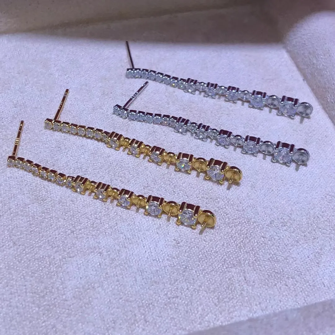 Wholesale S925 Sterling Silver Earrings Mount Findings Settings Base Mounting Parts Accessory for 2-4.5mm Pearls 5 pairs/lot