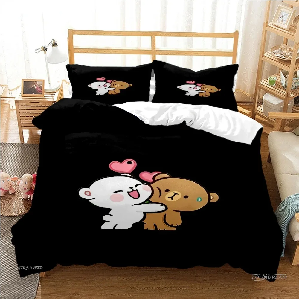 Cute Bubu Dudu Cartoon Bear Panda Duvet Cover kawaii Bedding sets Soft Quilt Cover and Pillowcases SingleDoubleQueenKing Boys