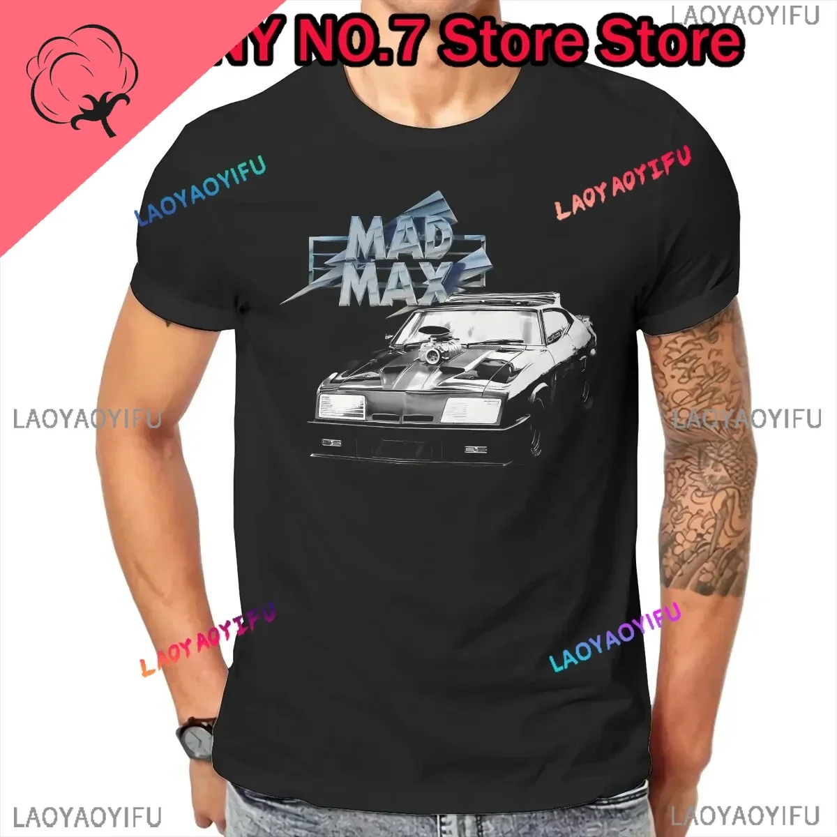 Men's Mad Max T Shirt Casual Short Sleeve Crew Neck Tees Party T-Shirts vintage classic film