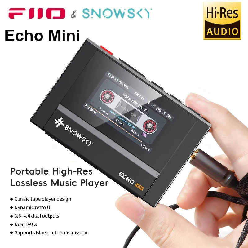 رائجة البيع FiiO SnowSky صدى Mini HiFi بلوتوث MP3 وكمان مشغل موسيقى نقي 15 ساعة تشغيل 3.5 مللي متر 4.4 مللي متر سماعات الإخراج