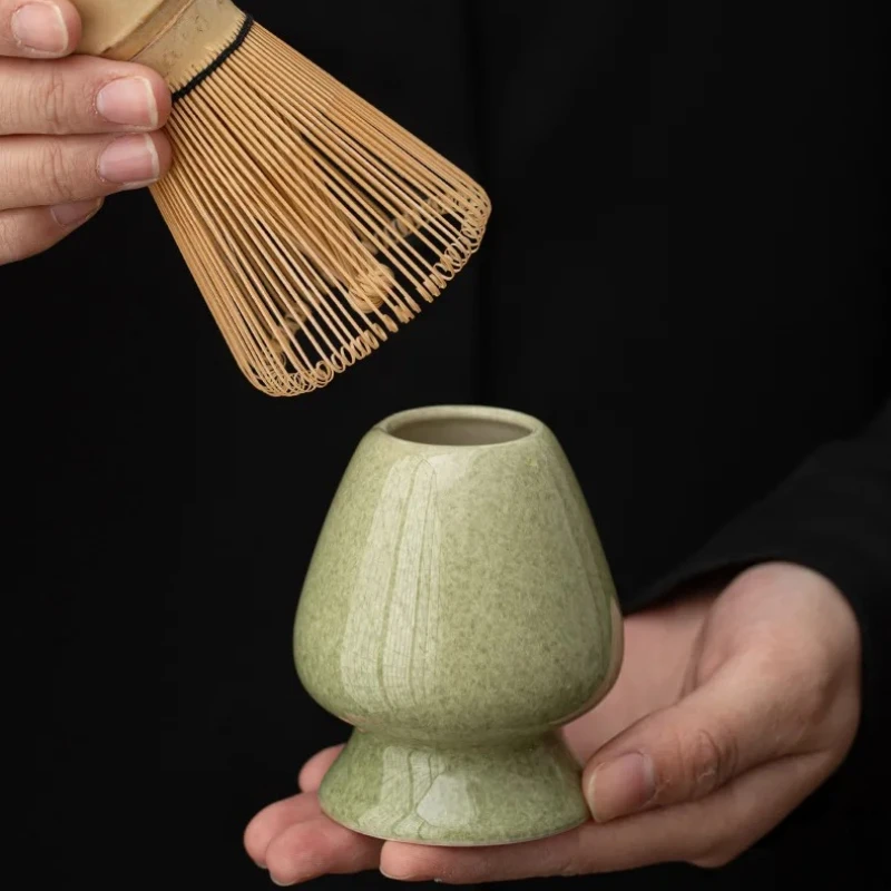 

1PC Large Ceramic Tea Whisk Vertical Kiln Transformation Retro Japanese Tea Whisk Base Matcha Tools Tea Accessories