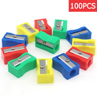 100pcs/lot Mini Plastic Pencil Sharpener Candy Color Standard Pencil Cutting Machine Student School Office Stationer wholesale