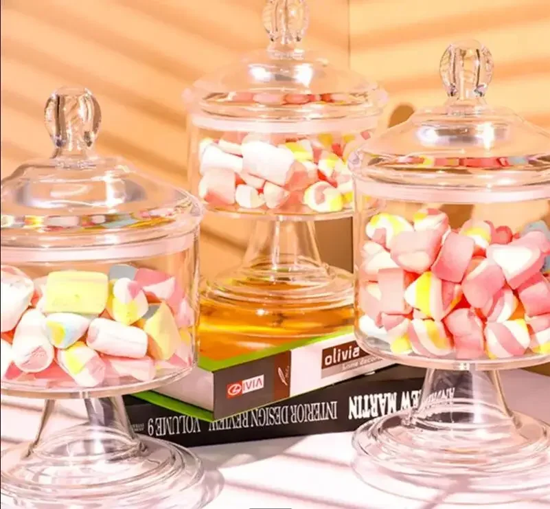 

Transparent Acrylic Candy Can Kitchen Seasoning Candy Nut Snack Storage Can Plastic Organizer Home Decoration Storage Tool
