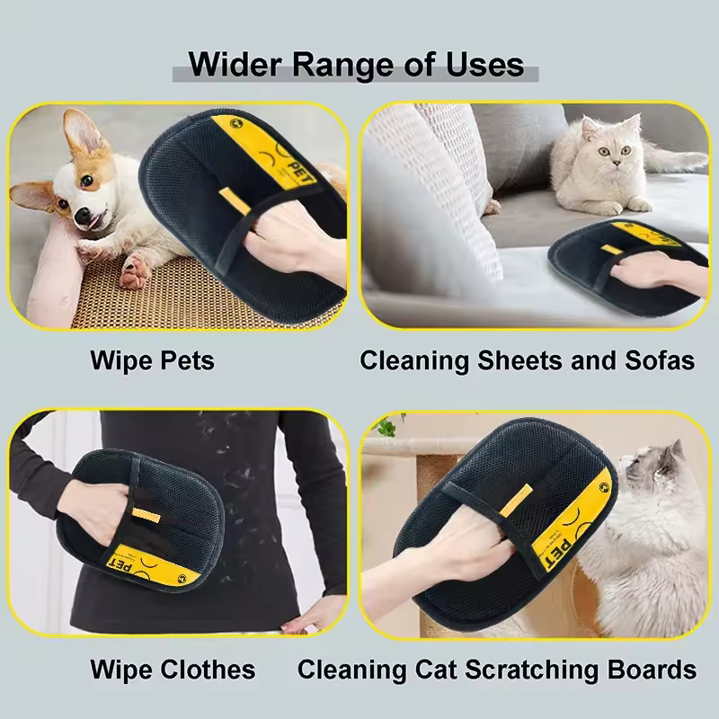 Pet Hair Remover Gloves Electrostatic for Cats Dogs, Reusable Washable Grooming Glove with 2-in-1 Lint Roller Brush - Safe Non-T - Image 6