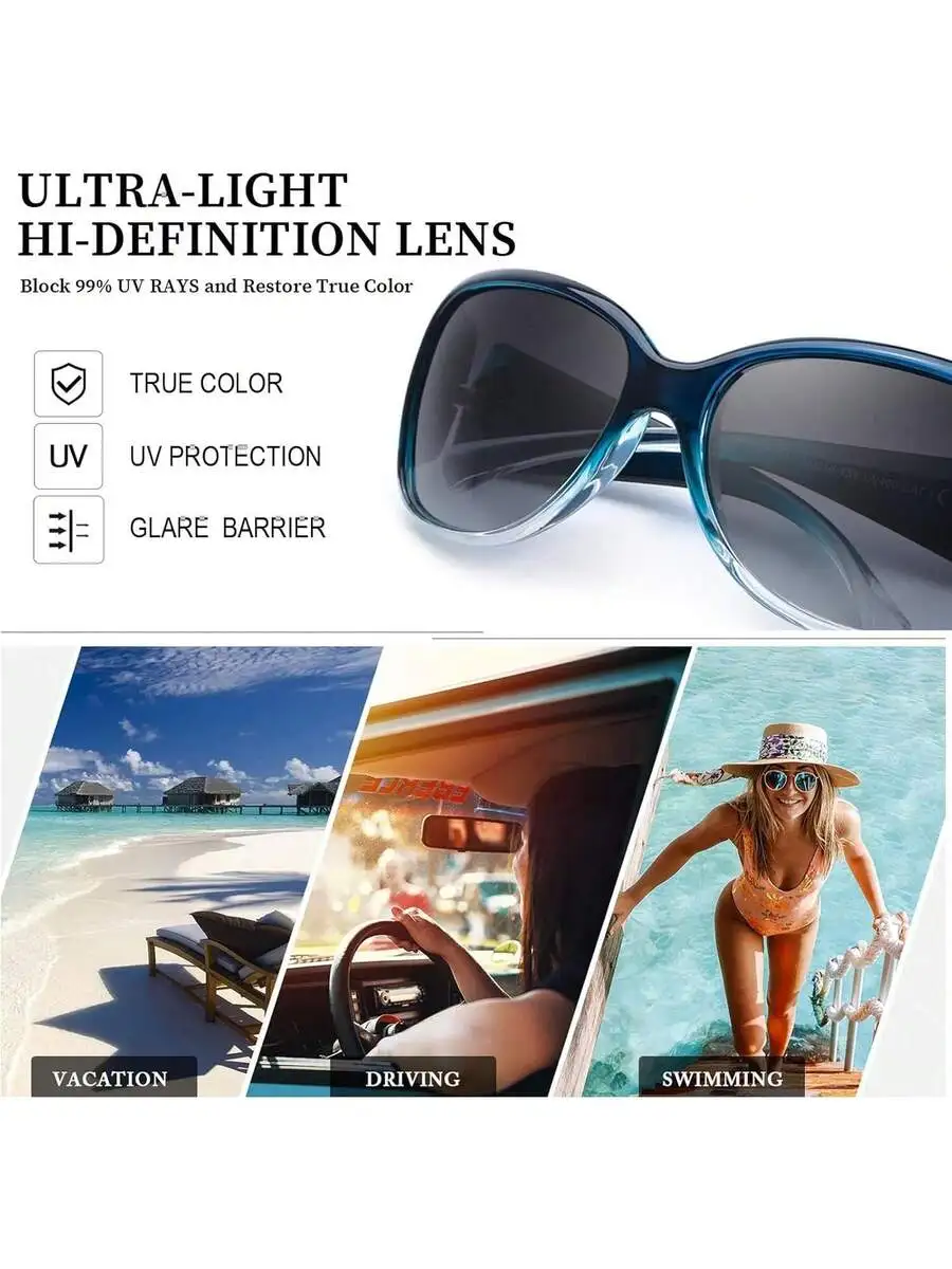 HYCHIC Polarized Sunglasses For Women 2026, Retro Shades With UV400 Protection Butterfly Decors (2 Pack)